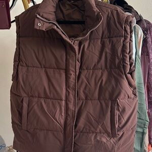 Women's Chocolate Brown Puffer Vest